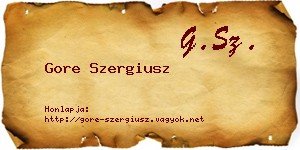 Gore Szergiusz névjegykártya